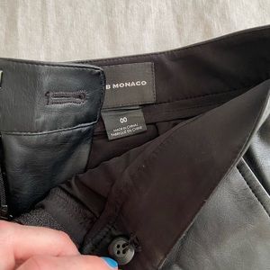 Black leather scallop shorts